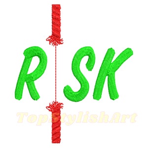 RISK Embroidery design file text digitizing embroidery | RISK  Embroidery file PES | risk