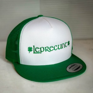 LEPRECUNT geborduurde truckerpet St. Patrick's Day St. Paddy's Day Ierse kabouter Groen klavertje vier