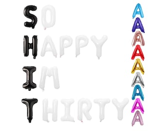 Funny 30th Birthday Decorations for Him and Her - So Happy IM 30 Phrase 16" Letter Balloons Birthday Banner Happy Birthday Dirty 30