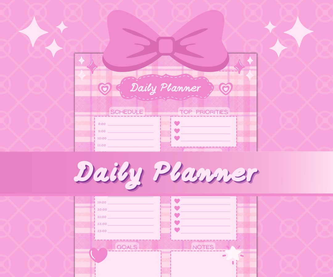 Cute Daily Hourly Printable Planner,a4,a5,letter,half Letter Size ...