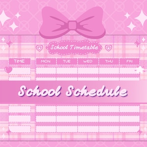 Cute School Schedule Timetable,Printable in A4/A5/Letter Size