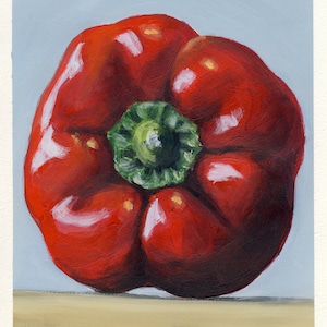 Paprika, peinture originale sur carton, 17 x 20 cm, 221-2018