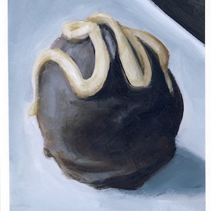Truffe au moka, peinture originale sur carton, 17 x 20 cm, 212-2016