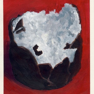 Baiser au chocolat, peinture originale sur carton, 17 x 20 cm, 177-2018