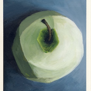 Maçã descascada, pintura original sobre cartão, 17 x 20 cm, 183-2017