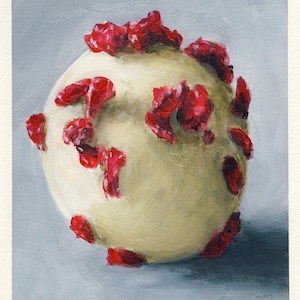 truffe blanche, peinture originale sur carton, 17 x 20 cm, 159-2016