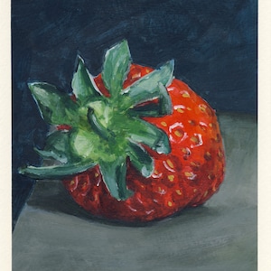 Fresa, pintura original sobre cartón, 17 x 20 cm, 237-2017