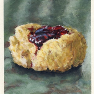 Biscuits à la confiture, peinture originale sur carton, 17 x 20 cm, 168-2016