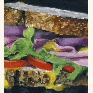 Sandwich, peinture originale sur carton, 17 x 20 cm, 160-2017