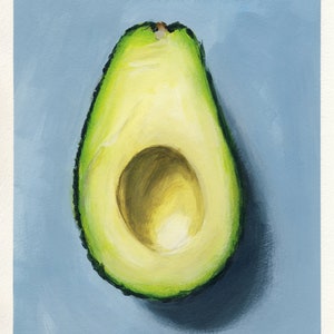 Avocat Demi, peinture originale sur carton, 17 x 20 cm, 216-2018