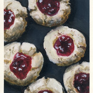 Galletas con mermelada, pintura original sobre cartón, 17 x 20 cm, 202-2017