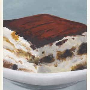 Tiramisu, peinture originale sur carton, 21 x 25 cm, 049-2019