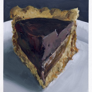 Gâteau au caramel, peinture originale sur carton, 17 x 20 cm, 210-2018