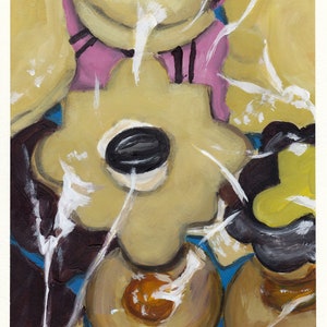 Biscuits en feuille, peinture originale sur carton, 21 x 25 cm, 263-2018