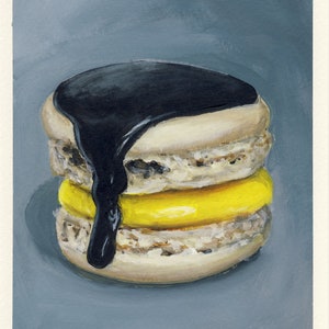 Boston Macaron, peinture originale sur carton, 17 x 20 cm, 265-2017