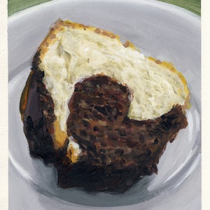 Gâteau marbré, peinture originale sur carton, 17 x 20 cm, 218-2018