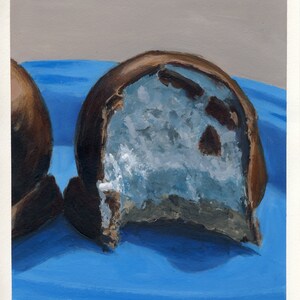 Baiser au chocolat, peinture originale sur carton, 17 x 20 cm, 010-2018