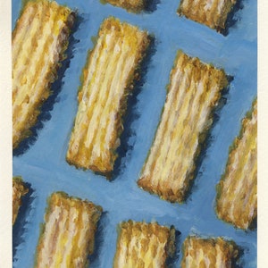 Biscuits sablés, peinture originale sur carton, 17 x 20 cm, 052-2017