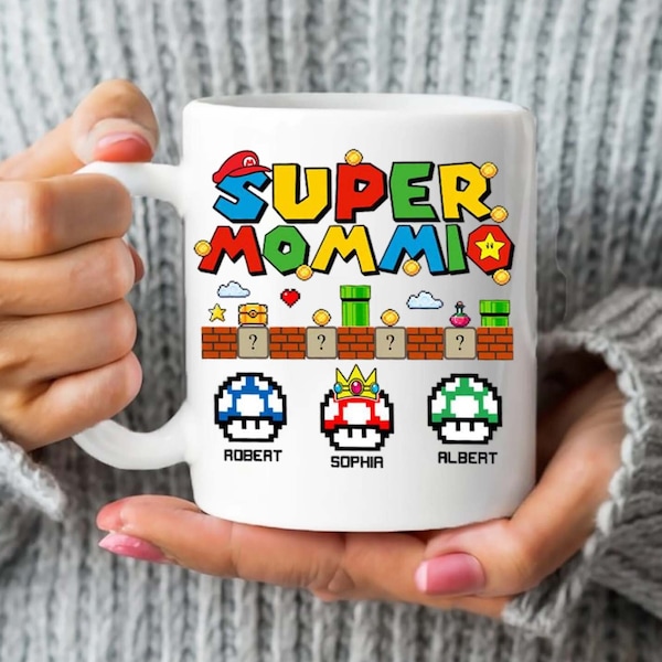 Personalized Super Mommio Mug, Super Mommio Mario,Mother's Day Funny Mug,Mothers Day Mug For Mom,Super Mom,Gift For Mom 11oz 15oz Mug