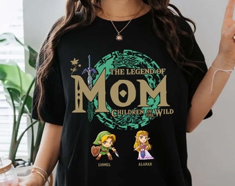 Benutzerdefiniertes The Legend Of Mom Children Of The Wild mit Kindernamen-Shirt, Muttertagsshirt, Mama-Shirt mit Namen, Geschenk für Oma, Mutter, Freundin