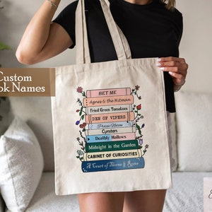 Personalized Favorite Books Tote Bag, Custom Book Tote Bag, Custom Bookshelf Tote, Book Lover Tote Bag, Bookish Tote Bag, Booktrovert Tote