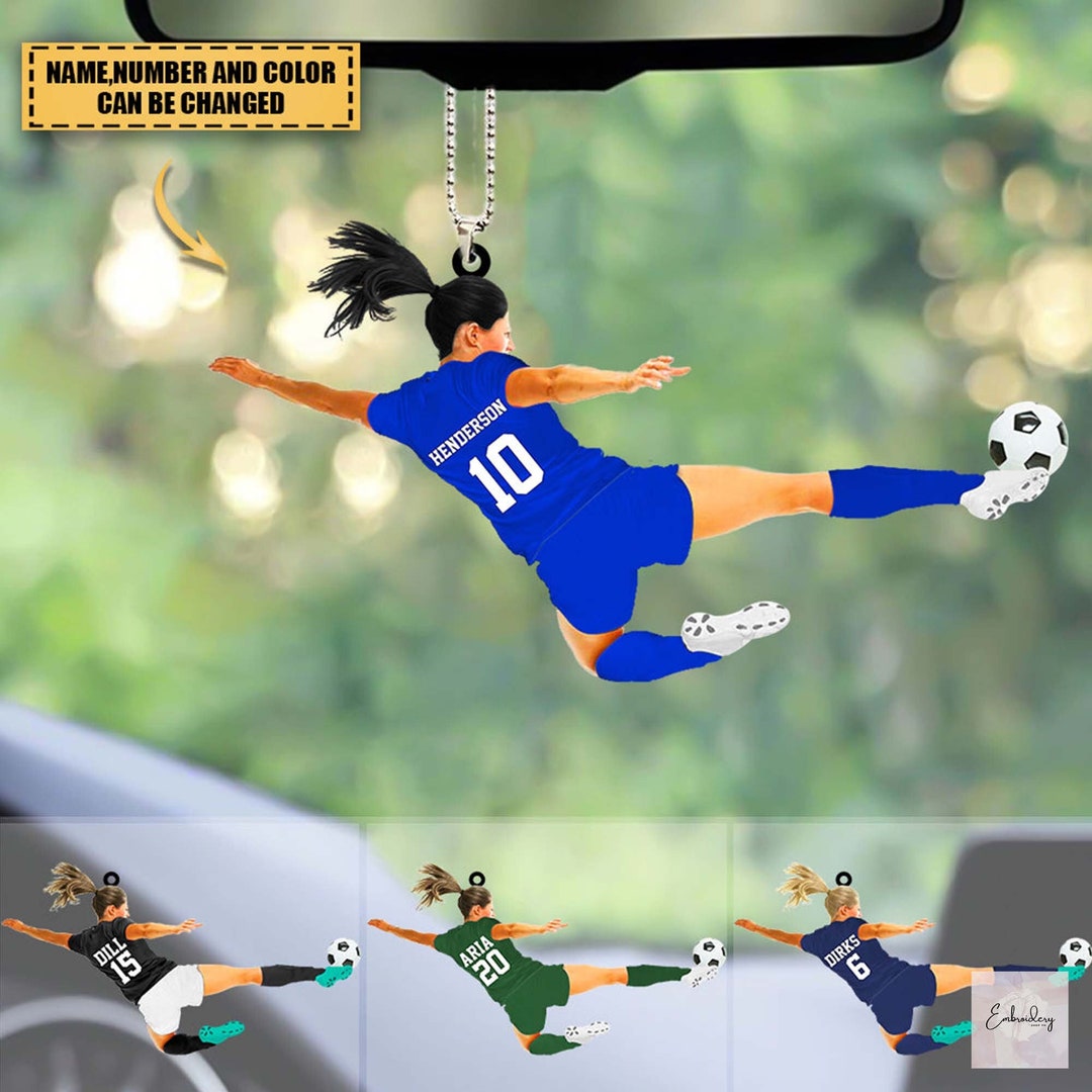Personalized Women Soccer Ornament, Custom Gift for Soccer Player