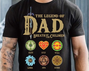 The Legend Of Dad Breath Of The Children With Kids Name Shirts, Father's Day Gift Shirt, Dad Shirt With Names, Best Dad Gifts, Gift For Dad