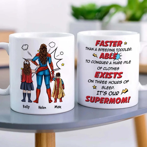 Personalized Super Mom Mug, Mother's Day Mug, Best Mom Ever Mug, Super Mom Mug, Hero Mom Gifts, Motherhood, Birthday gift for Mom