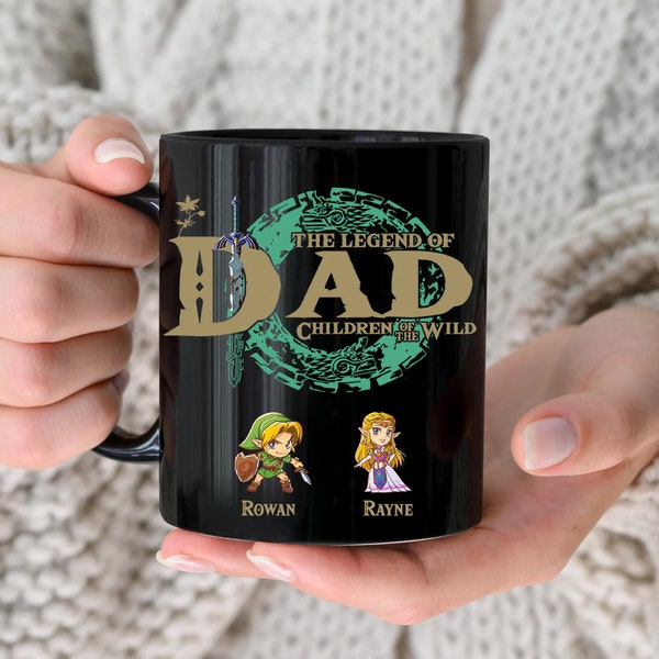 Custom The Legend Of Dad Children Of The Wild With Kids Name Mug, Best Dad Ever Mug, Father's Day Gift, Gift For Him, Gift For Dad, Dad Mug