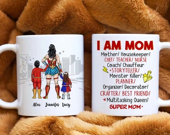 Mug super maman personnalisé, mug fête des mères, mug meilleure maman de tous les temps, mug super maman, mug fête des mères, mug maman, cadeau pour maman