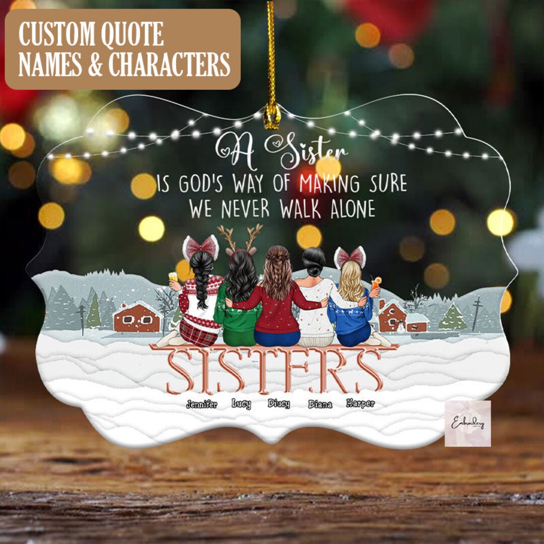 Personalized Sisters Ornament, Custom Best Friends Forever Ornament, Sisters Always Acrylic ...
