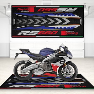 Designed Pit Mat for Aprilia RS 660 Motorcycle, Racing Floor Bottom Pit Mat, RS660 MotorBike Rider, Lover & Fanatic  For Man Woman Gift
