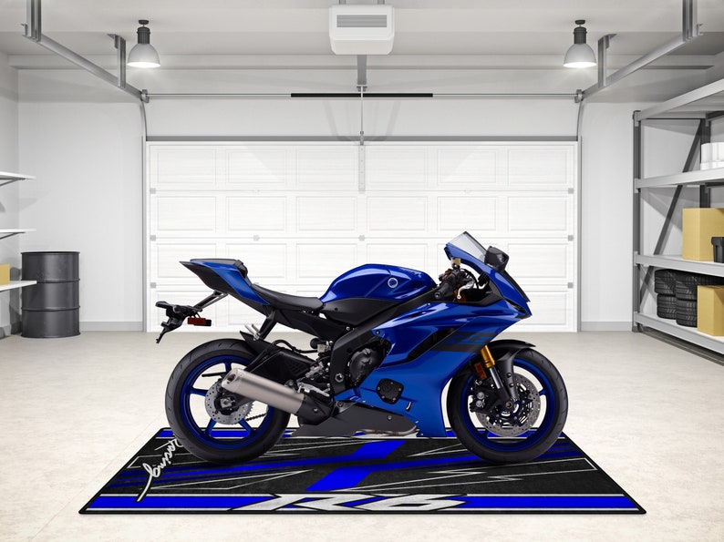 Yamaha R6 Motorcycle Personalized Rug Accesorries Floor Bottom Pit Mat ...