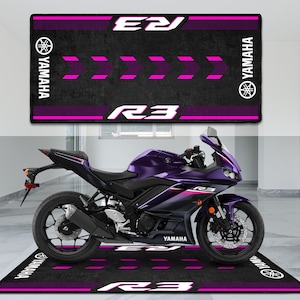 Yamaha R3 Motorcycle Personalized Rug Accesorries Floor Bottom Pit Mat ...