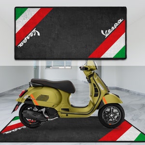 Vespa Scooter Personalized Rug Motorcycle Floor Bottom Pit Mat, Bacchetta, Gtv Gts, LX, LXV Rider, Lover & Fanatic And For Man Woman Gift image 4