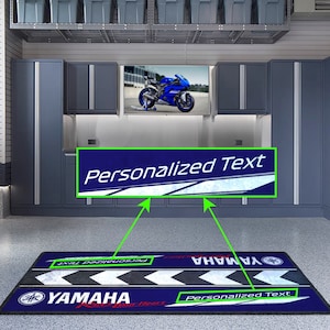 Yamaha Motorcycle Personalized Rug Accesorries Floor Bottom Pit Mat ...