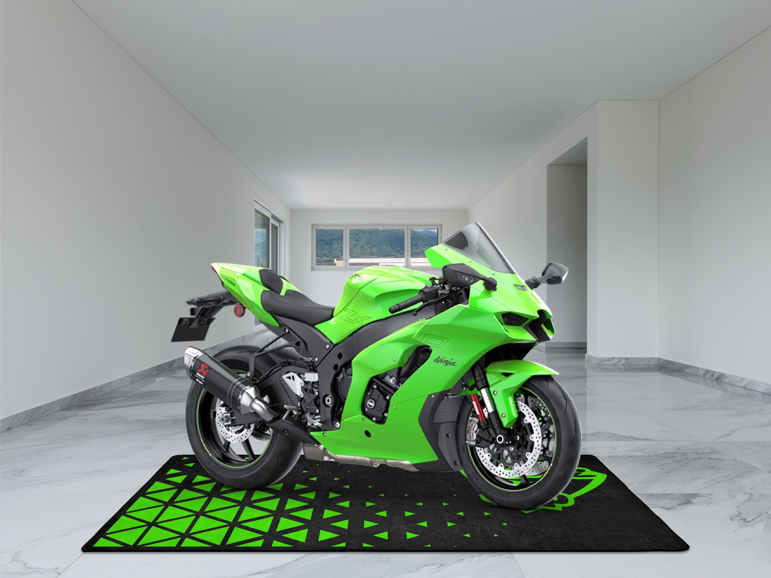 カワサキバイク用デザイン パーソナライズピットマット フロアボトム