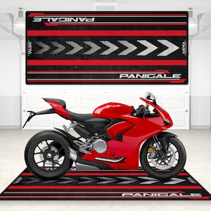 Designed Pit Mat for Ducati Corse Panigale Motorcycle, Personalized Floor Bottom Pit Mat, Rug, Lover & Fanatic And For Man Woman Gift