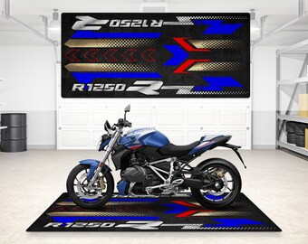 Design for R1250 R Personalized Rug Motorcycle Floor Bottom Pit Mat,  Motorbike R 1250R Rider, Lover & Fanatic and for Man Woman Gift 
