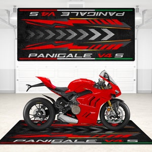 Ducati Panigale V4S Personalized Rug Motorcycle Floor Bottom Pit Mat, MotorBike  V4 S Rider, Lover & Fanatic And For Man Woman Gift