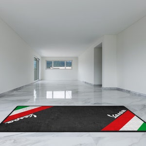 Vespa Scooter Personalized Rug Motorcycle Floor Bottom Pit Mat, Bacchetta, Gtv Gts, LX, LXV Rider, Lover & Fanatic And For Man Woman Gift image 6