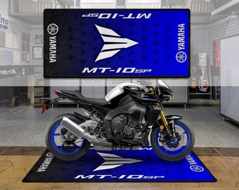 Yamaha MT-10 SP Motorcycle Personalized Rug Accesorries Floor Bottom Pit Mat ,Sports MotorBike Rider, Lover Fanatic For Man Woman Gift