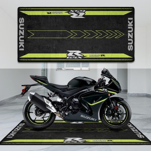 Suzuki GSXR 1000R Motorsport Personalized Rug Motorcycle Floor Bottom Pit Mat, MotorBike GSXR 1000 R, Lover Fanatic  Man Woman Gift