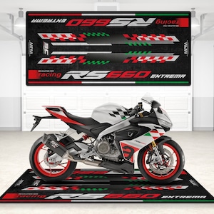 Designed Pit Mat for Aprilia RS660 Extrema Motorcycle, Personalized Rug Pit Mat, MotorBike Rider, Lover & Fanatic And For Man Woman Gift