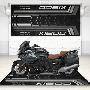 Design For K1600 Adventure Pitmat Motorcycle Personalized Floor Bottom Mat, K 1600 MotorBike The Road King Rider And For Man Woman Gift Black Storm Metallic