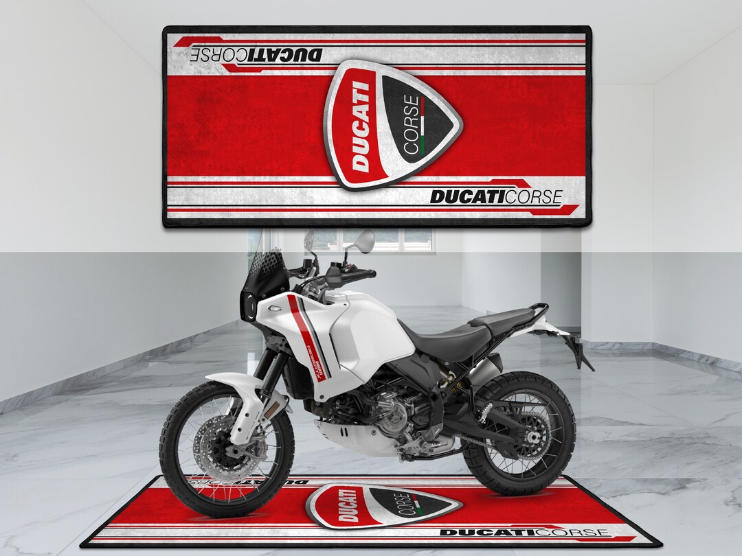 Ducati Corse Personalized Rug Motorcycle Floor Bottom Pit Mat, Motorbike Panigale Rider, Lover