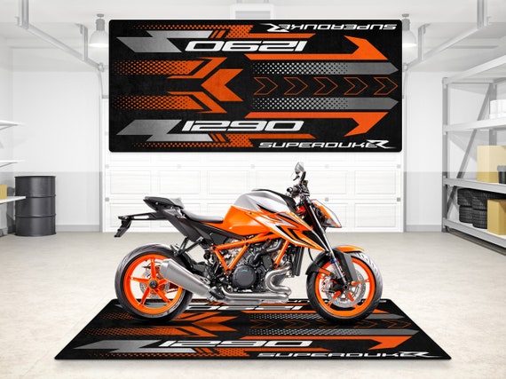 KTM 1290 Super Duke R Moto Personalizzato Tappeto Pavimento Fondo Garage  Pit Mat, MotorBike Duke Lover & Fanatic Man Woman Gift -  Italia