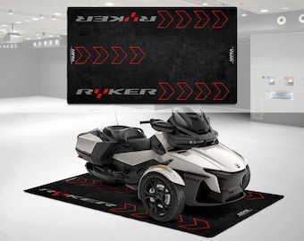 Ontworpen pitmat voor Can-Am Ryker motorfiets, gepersonaliseerd tapijt motorfiets vloer bodem pitmat, minnaar & fanaticus en voor man vrouw cadeau