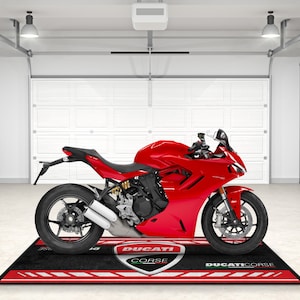 Designed Pit Mat for Ducati Corse Motorcycle, Personalized Rug Motorcycle Floor Bottom Pit Mat, Lover & Fanatic And For Man Woman Gift imagem 6