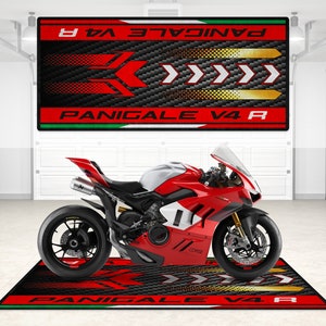 Ducati Panigale V4R Personalized Rug Motorcycle Floor Bottom Pit Mat, MotorBike  V4 R Rider, Lover & Fanatic And For Man Woman Gift